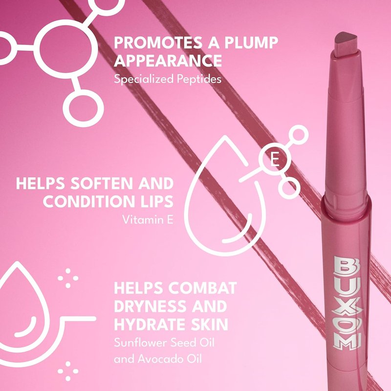 Buxom Power Line Lip Liner - Long-Lasting Waterproof Pencil with Peptides & Vitamin E | Matte Finish, Cruelty-Free