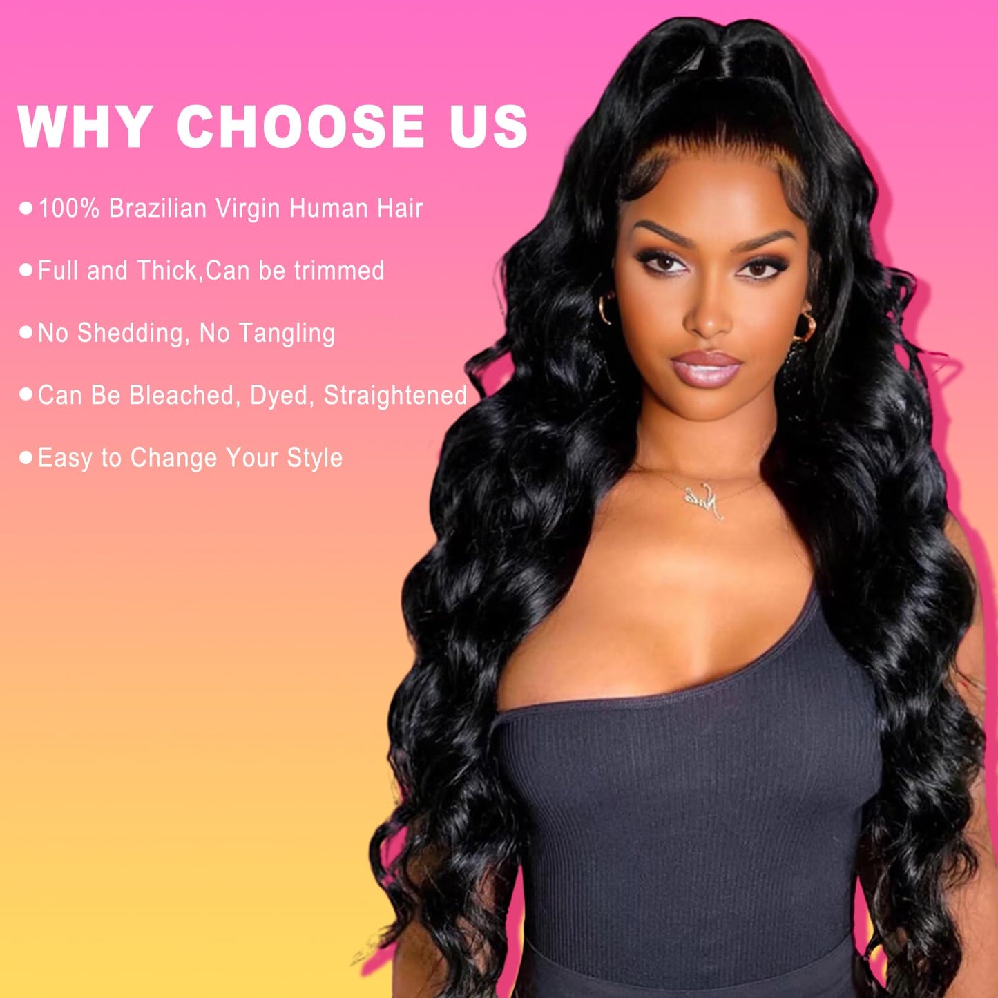 Aptatuse Body Wave Bundles Human Hair 24Inch 12A Human Hair Bundles 100% Unprocessed Brazilian Raw Virgin Hair Extensions 1 Bundle Natural Black