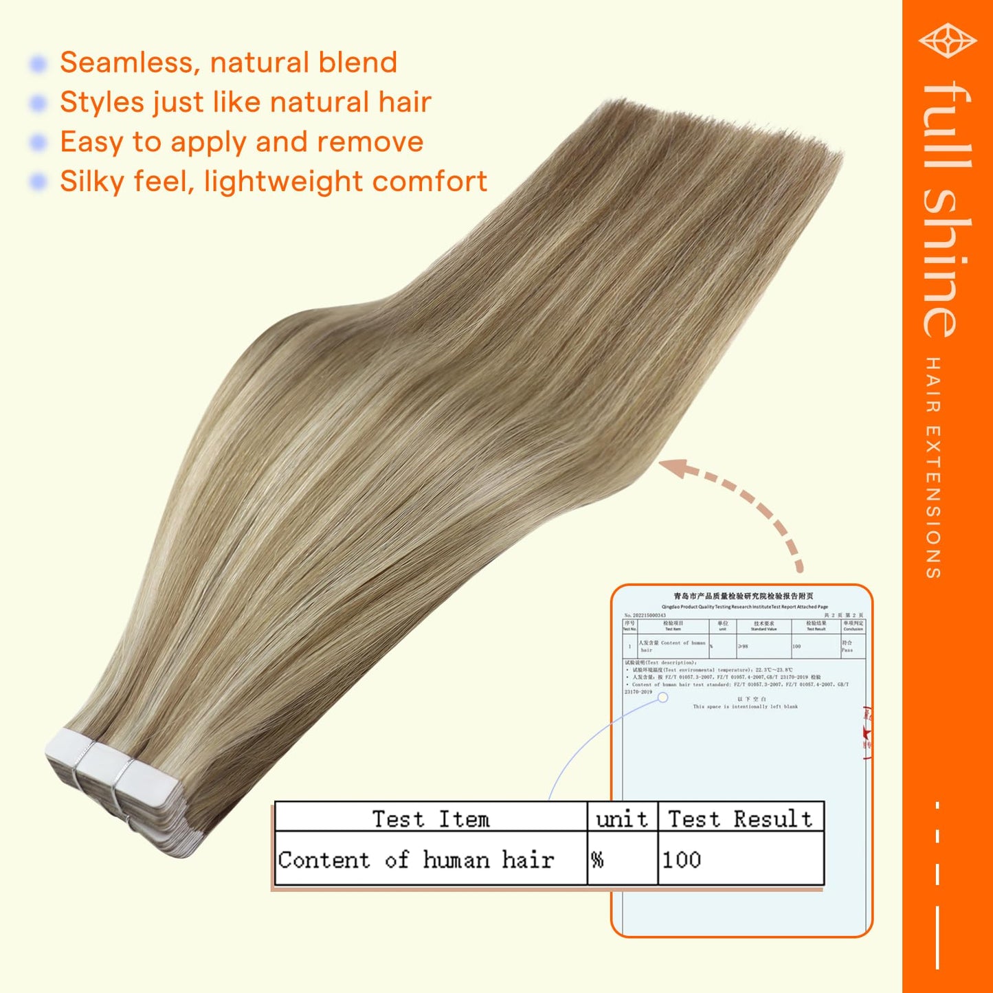 Full Shine Invisible Tape in Hair Extensions Human Hair Color 16 Golden Blonde Highlight 22 Medium Blonde 16 Inch Remy Tape in Hair Extensions Straight Tape in Extensions 50 Gram 20 Pcs