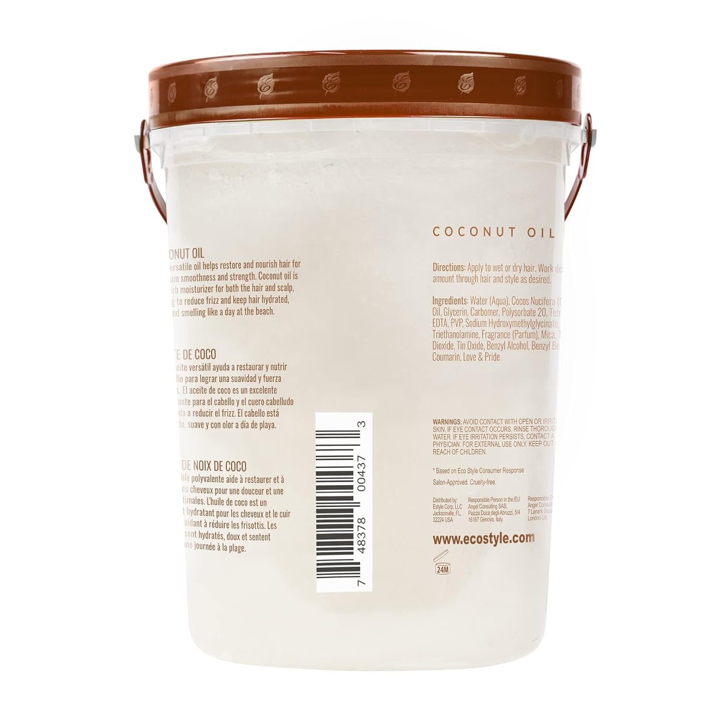 Coconut Oil Styling Gel - Moisturizing Hold for All Hair Types - 80 oz | Prevents Breakage & Promotes Scalp Health