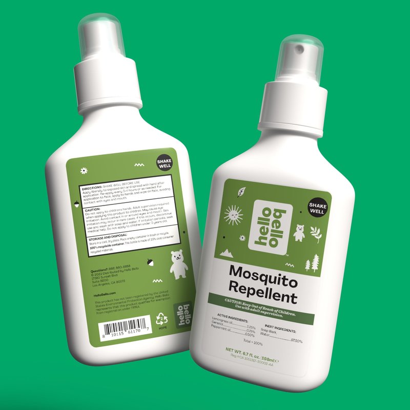 Hello Bello Mosquito Repellent Spritz, Made with Lemongrass and Peppermint Oils, 6.7oz Bottle