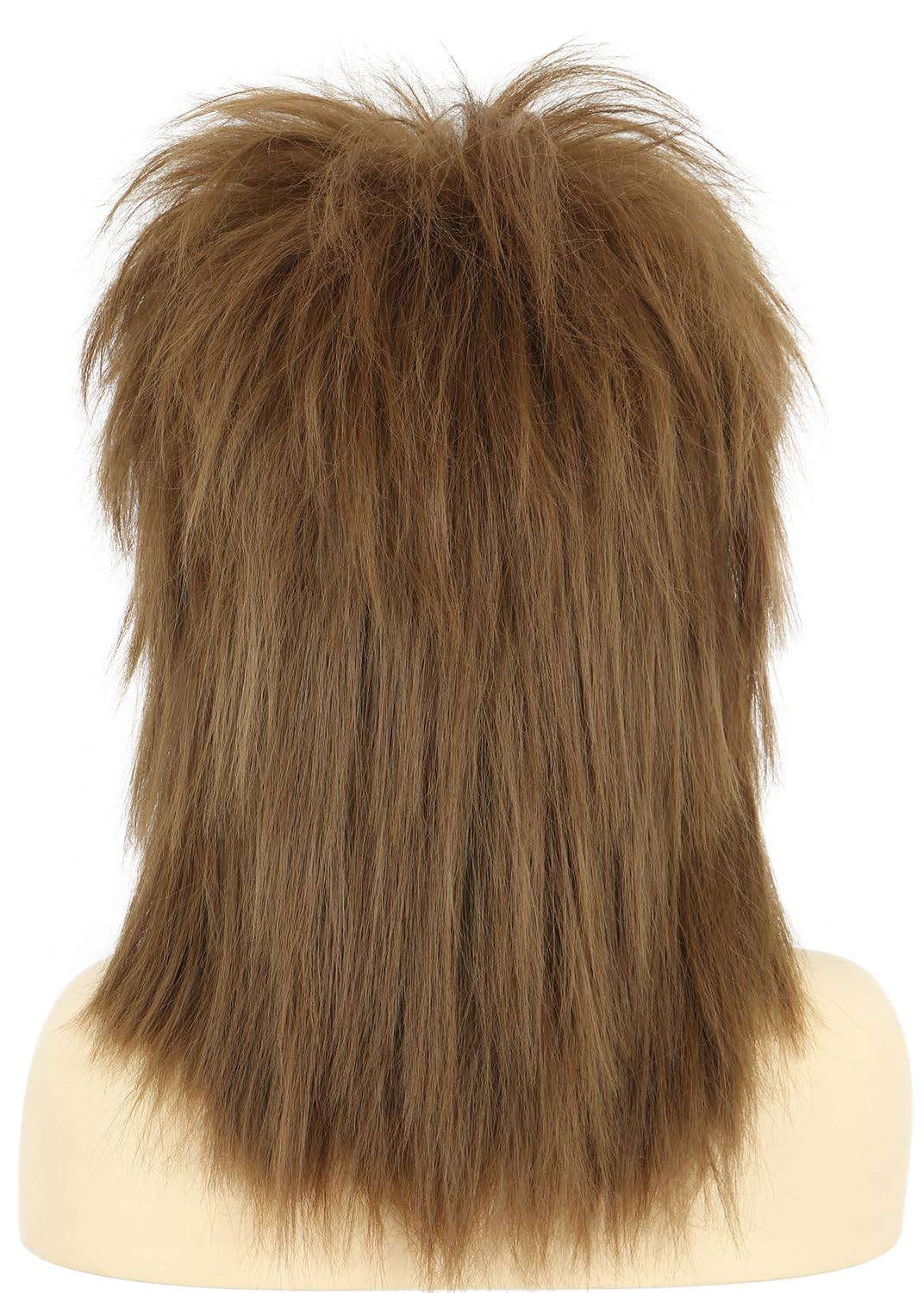 Long Curly Brown Wig for Women & Men - 70s/80s Rocker Mullet Costume | Perfect for Halloween & Cosplay