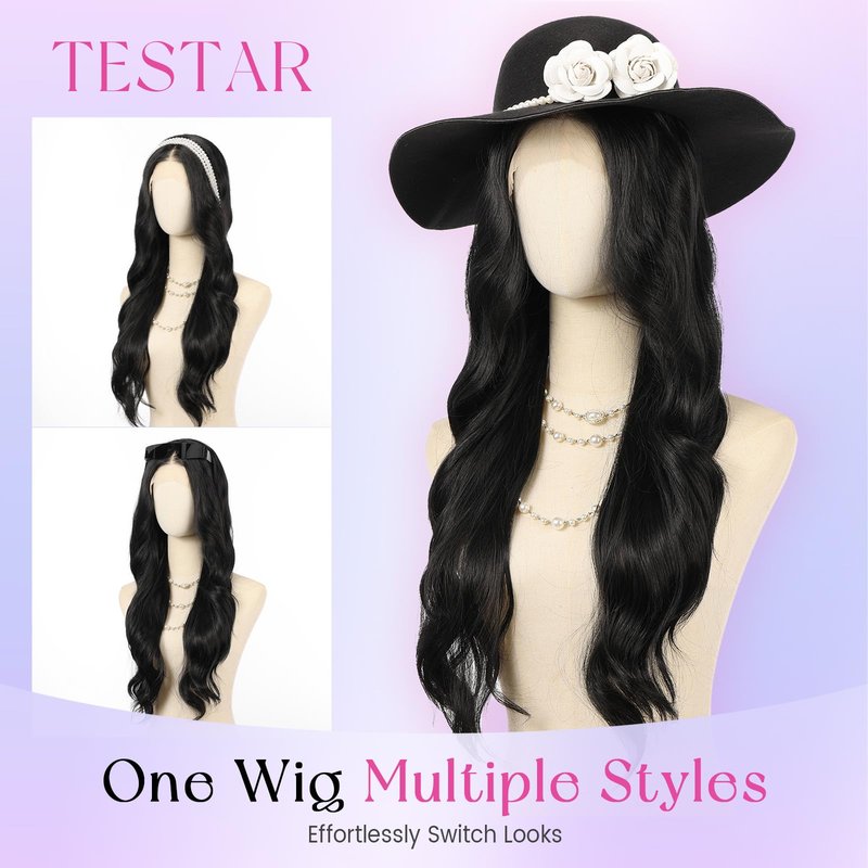 testar Platinum Lace Front Wigs 13x6 HD Lace Wigs Long Body Wave Blonde Hair Wigs for White Women Ready to Wear Glueless Wig Heat Resistant Synthetic Wig Daily Wear (28 Inch)