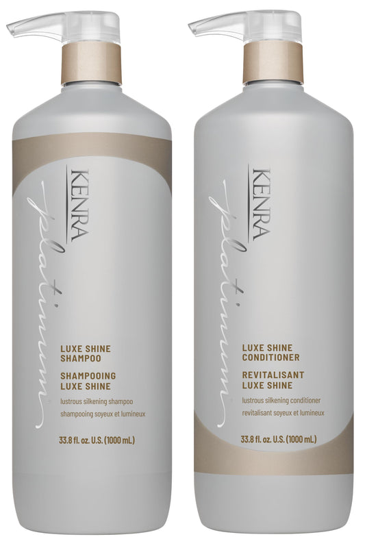 Kenra Platinum Luxe Shine Shampoo & Conditioner Set | High Shine | Smoothing Conditioner for Frizzy Hair | For Dull Hair | Sulfate Free | Color Safe 33.8oz