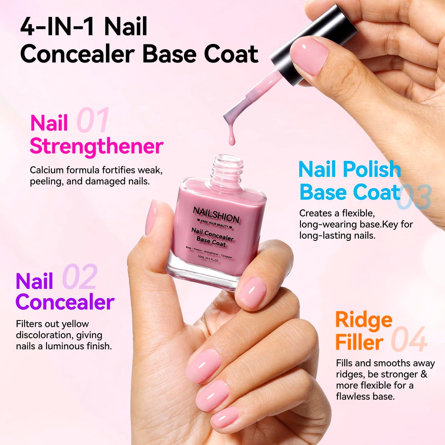 Nailshion Base Coat,Quick Air Dry
