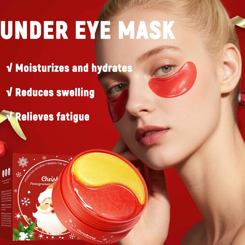 Minfei 120PCS Christmas Stocking Stuffers Eye Patches,Under Eye Patches for Puffy Eyes and Dark Circles,Stocking Stuffers for Women, Cheer Gifts,Eye Mask for Reduces Wrinkles Puffiness, Fine Lines