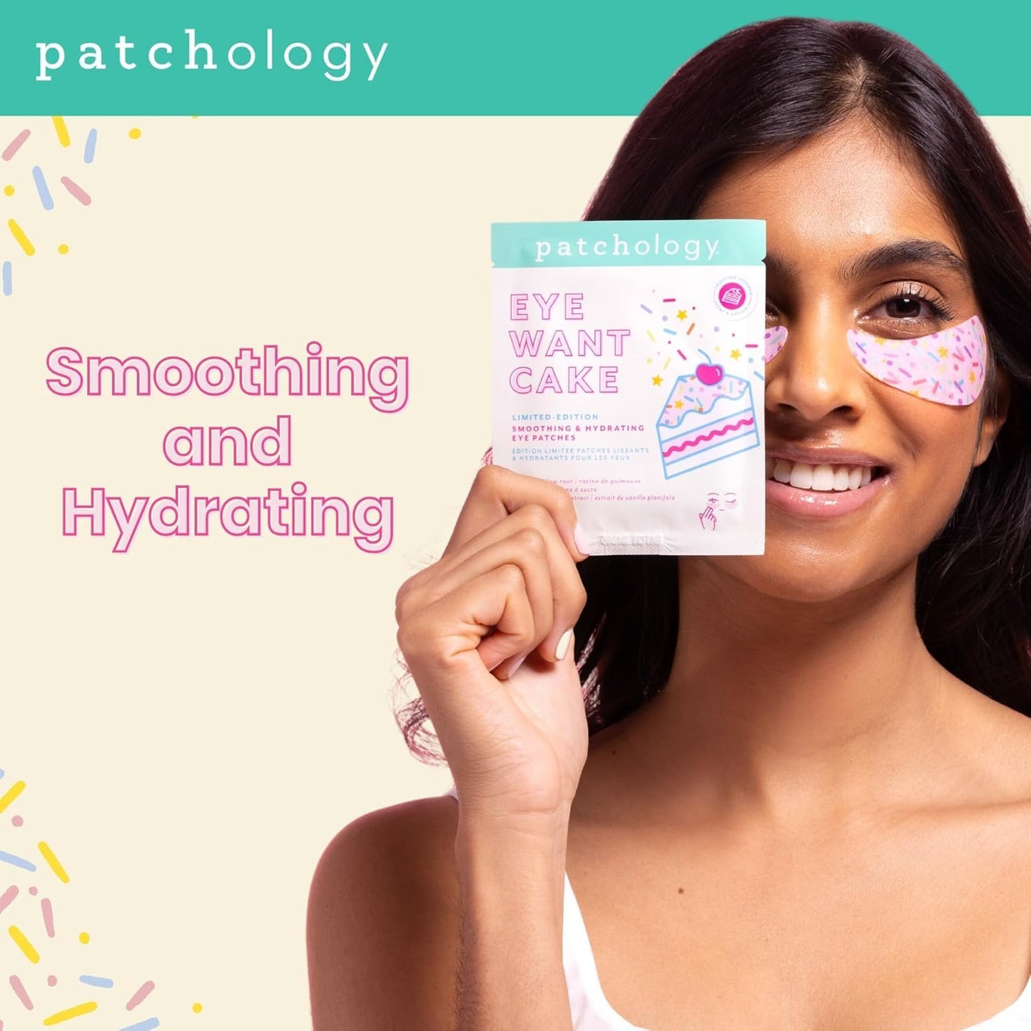Patchology Eye Want Cake Hydrating Eye Patches - Soothe Puffy Eyes & Dark Circles | 5-Pack Birthday Cake Masks