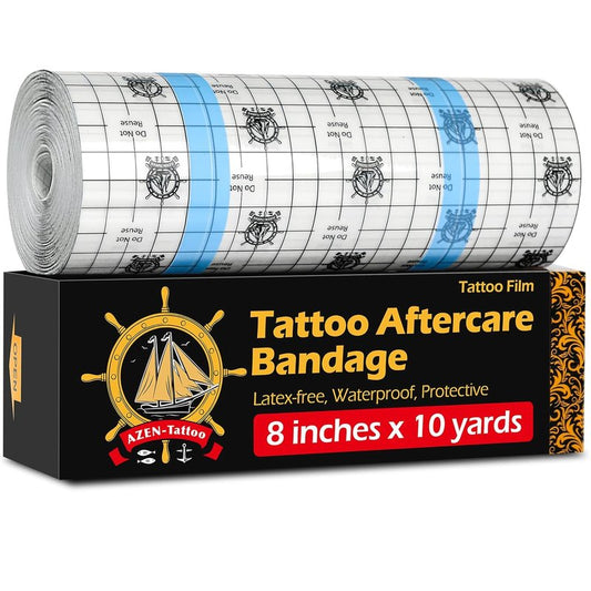 Tattoo Aftercare Bandage - Waterproof Second Skin Healing Wrap | 8" x 10 Yards