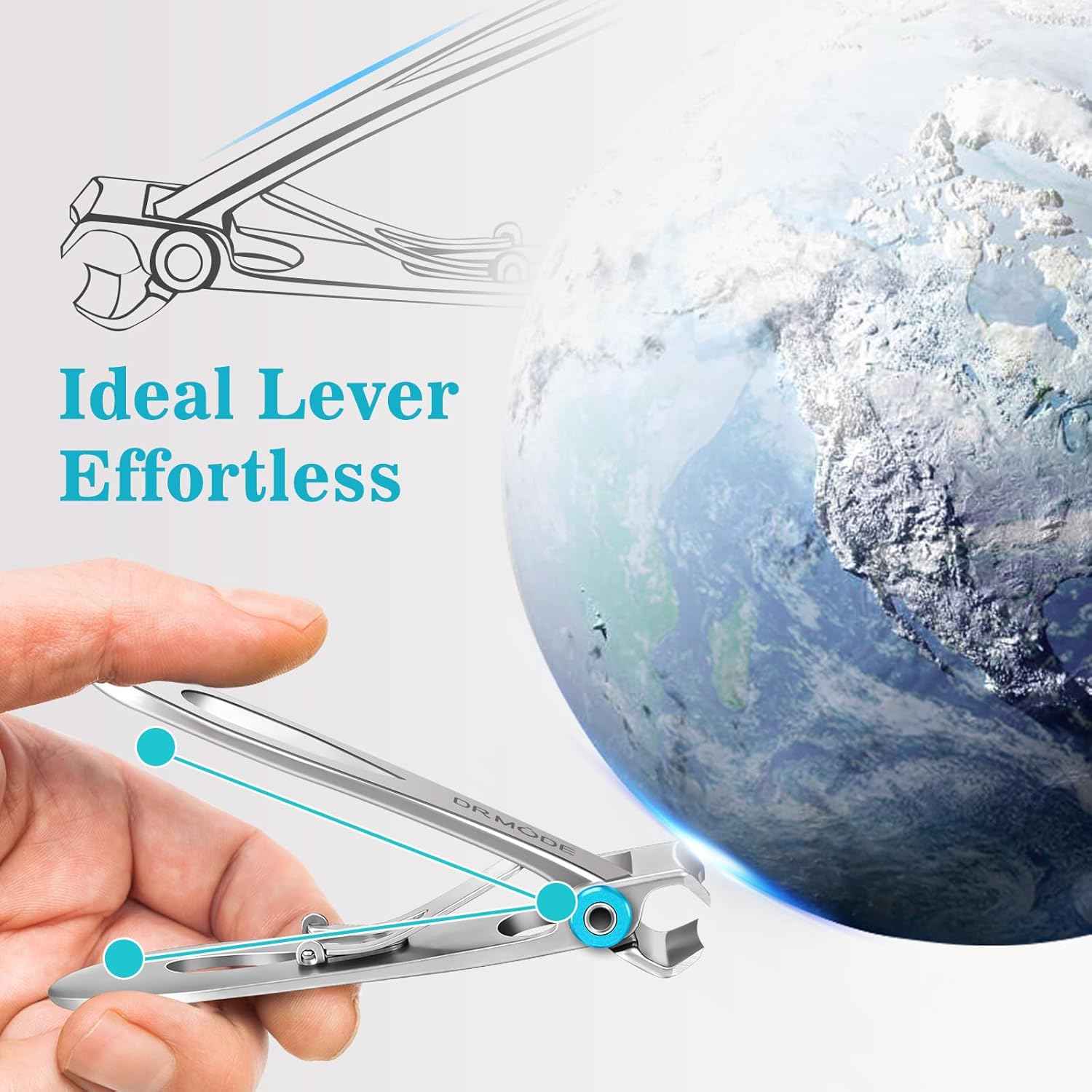 Professional Nail Clippers for Thick Toenails & Ingrown Nails - Wide Jaw for Men & Seniors