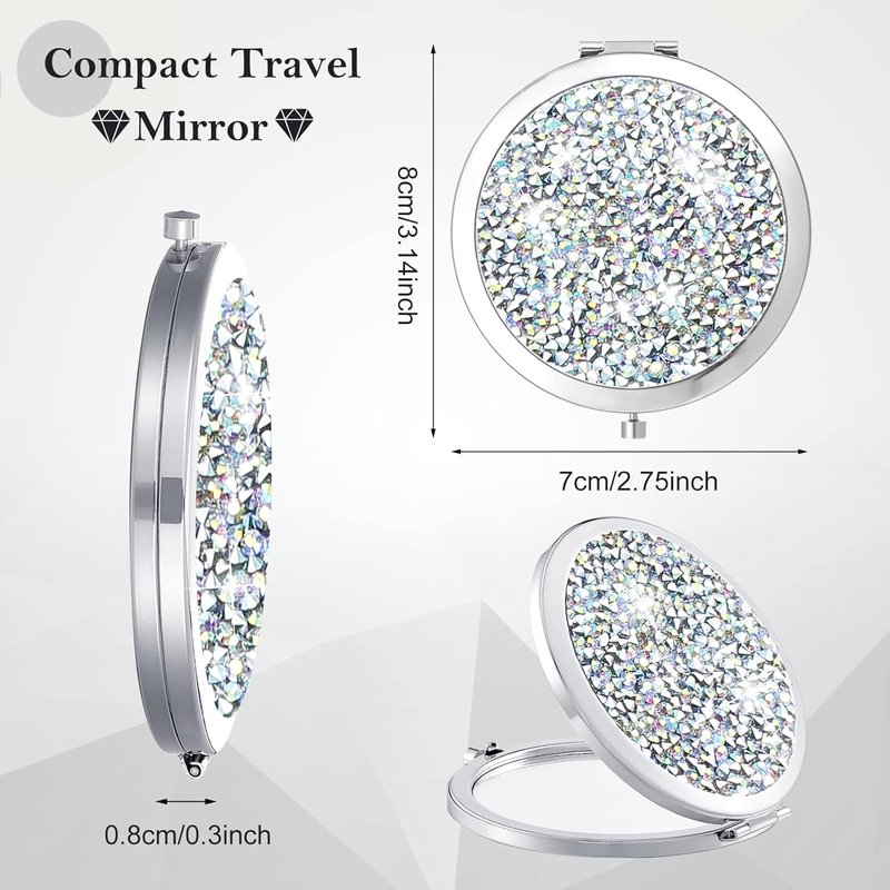 Yulejo Compact Mini Pocket Mirrors - 6 Pieces 2.75 Inch Round Folding Makeup Mirrors for Travel | Perfect Gift for Women & Bridesmaids