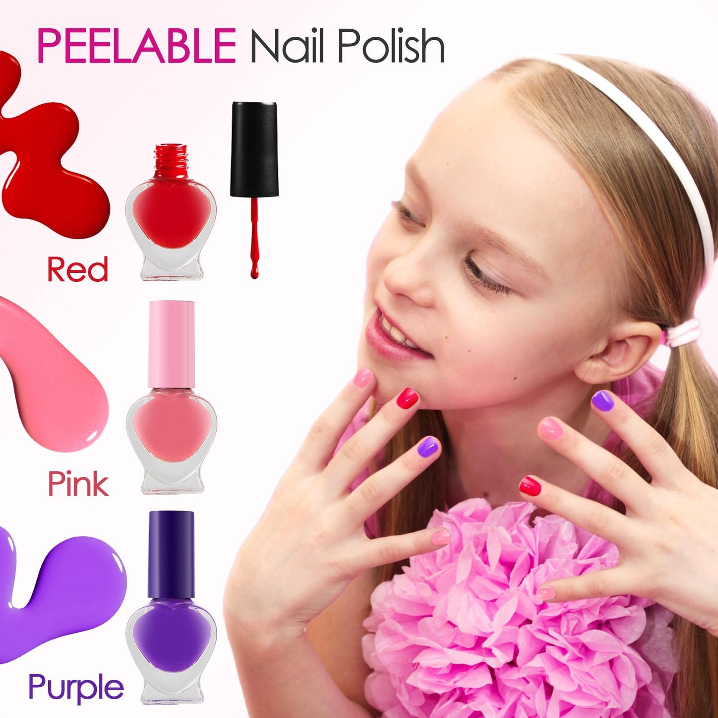 Golray Teen Makeup Kit for Girls Ages 8-12, Starter Full Make up Set With Train Case / 4 Eyeshadow Pallets/Blush/Lipstick/Brush, Kid Birthday Gift Beauty Toy for Girl 9 10 11 12 Years