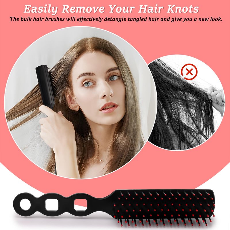 HOFASON 100 Pcs Bulk Hair Brushes for Homeless Supplies Women, Individually Wrapped Disposable Travel Brushes Nylon Bristles for Hotel Nursing Charity Church Operation Bulk Christmas Child Item Gifts