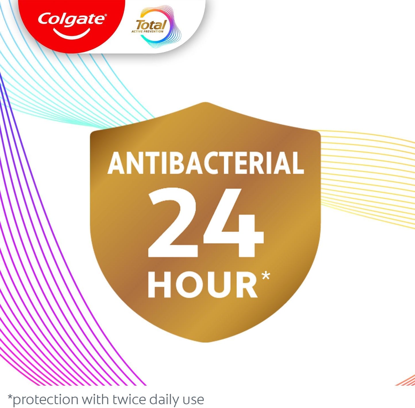 Colgate Total Pro-Shield Mouthwash | Alcohol-Free Antibacterial Formula, Peppermint - 500 mL (6 Pack)