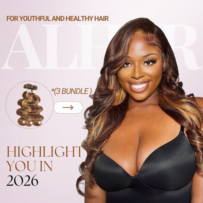 Long Deep Part 2x6 Closure Body Wave - Honey Blonde & Ombre Brown HD Lace, 10 Inch Real Human Hair