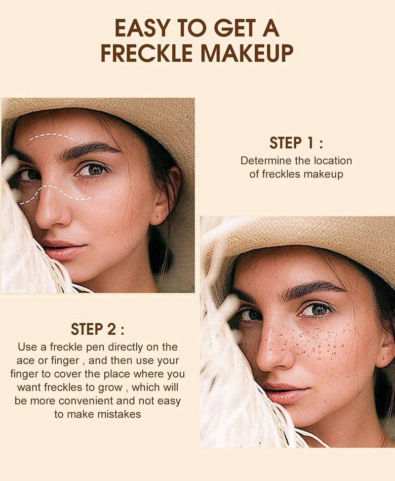 Freckle Pen - Waterproof Long-Lasting Quick Dry Makeup | Natural Lifelike Spots - Dark Brown