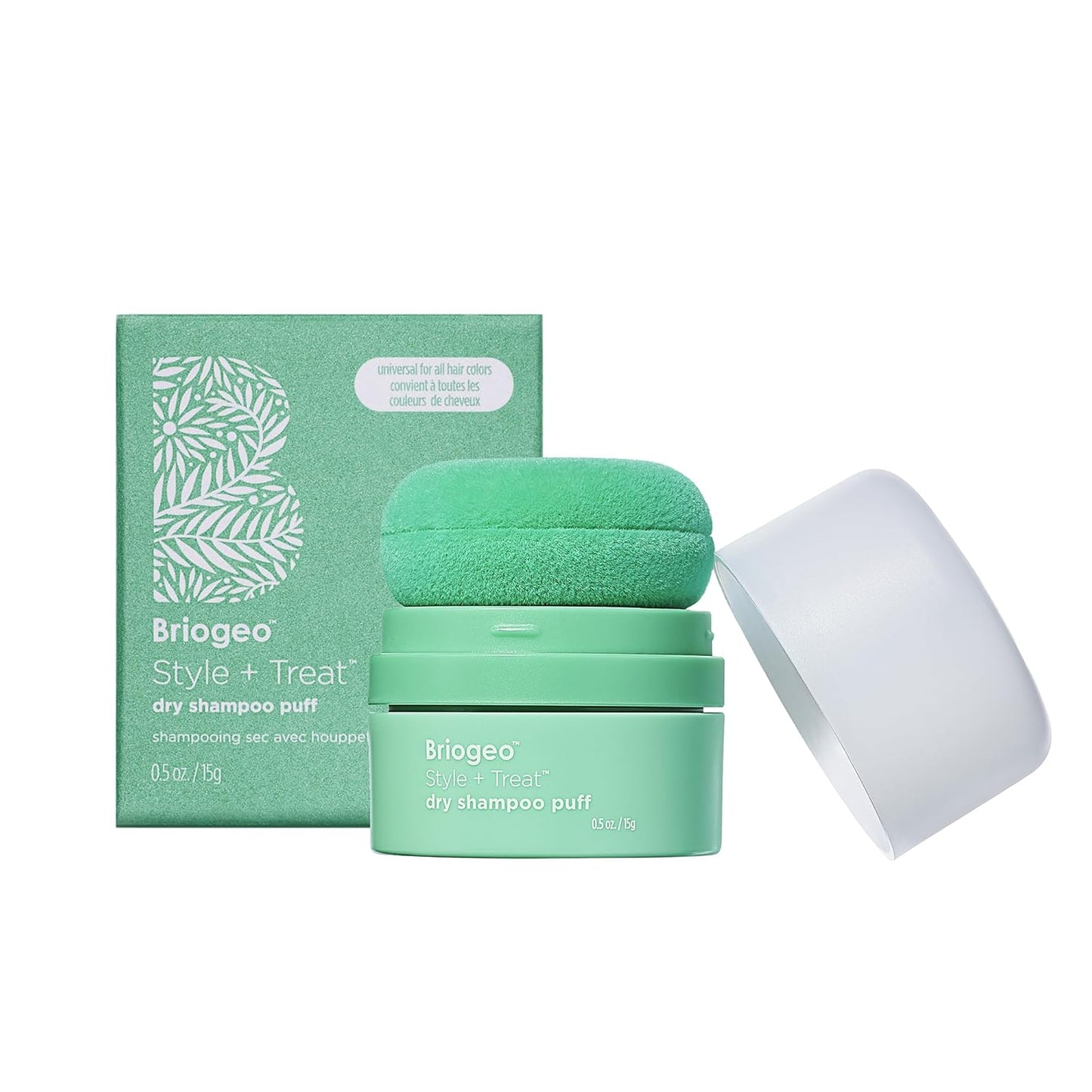 Briogeo Dry Shampoo Puff - Non-Aerosol Talc-Free Root Refresh | Volumizing Powder | Vegan & Cruelty-Free | 0.5 oz