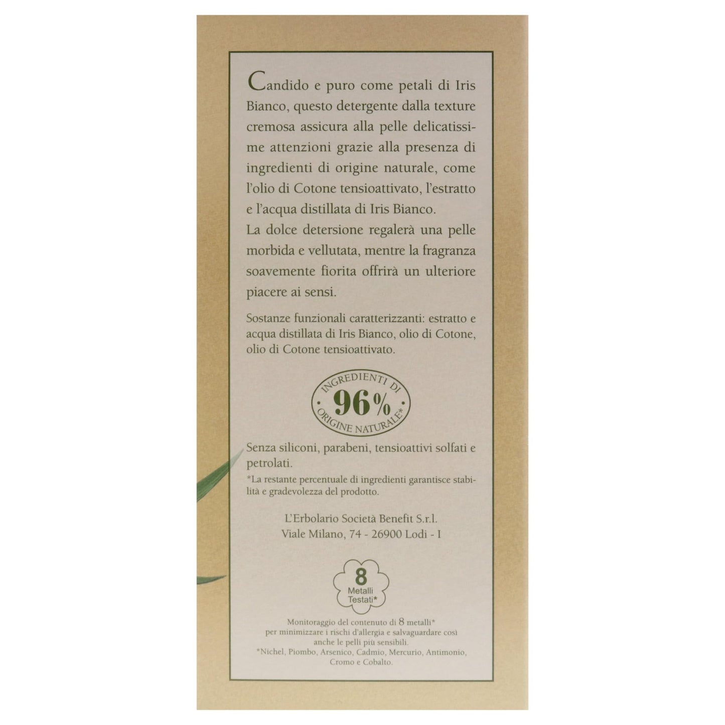 Bath Cream - White Iris by LErbolario for Unisex - 10.1 oz Body Cream
