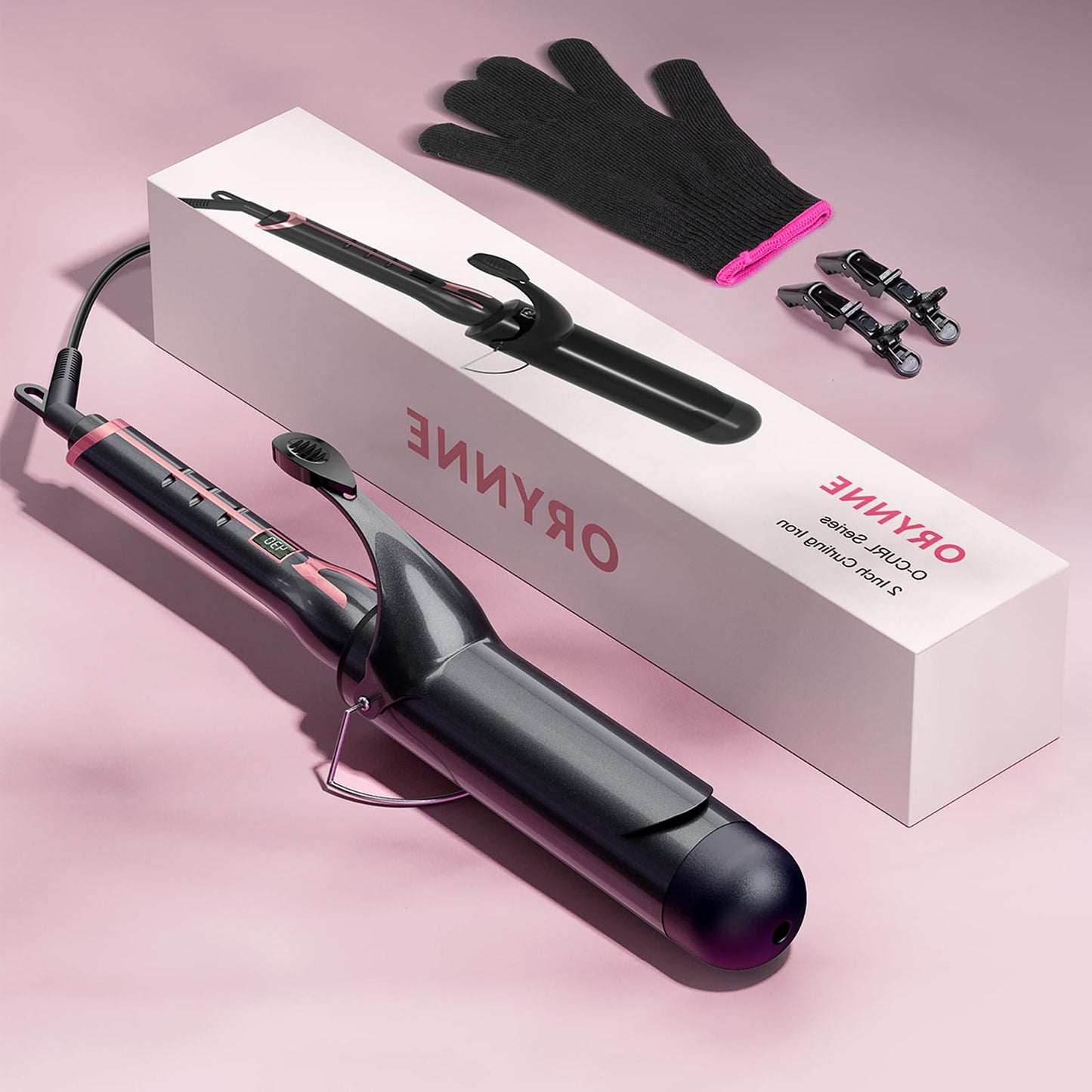 ORYNNE Curling Iron 2 Inch, 2 inch Curling Irons Ceramic Barrel with Argan Oil Infused, Large Barrel Curling Iron for Long Hair, 14 Heat Settings