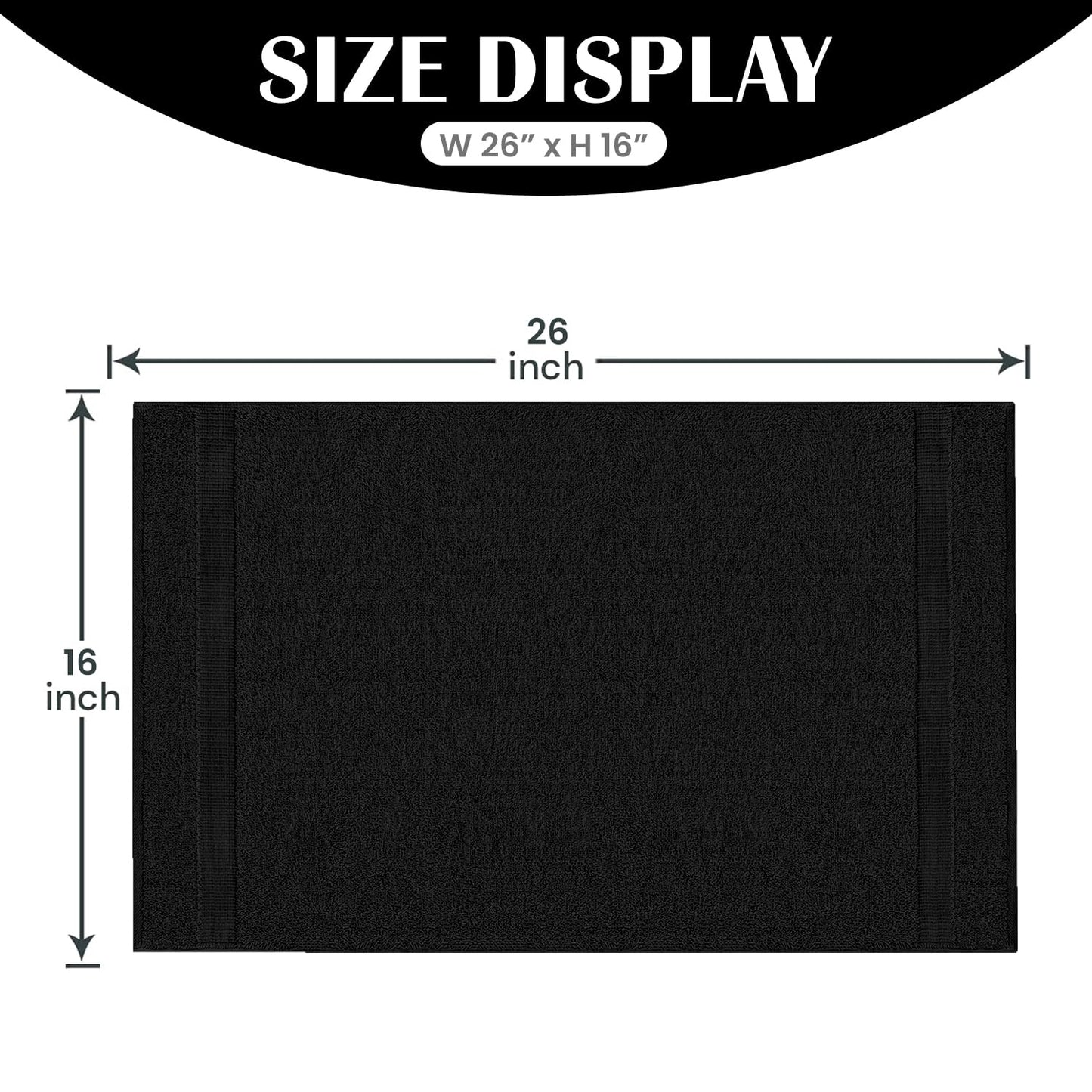 Reed&Pick 24 Pack Black Hand Towels 100% Cotton Spa Towels 16x26 inches Highly Absorbable Facial, Gym, Hair and Face Towels in Bulk