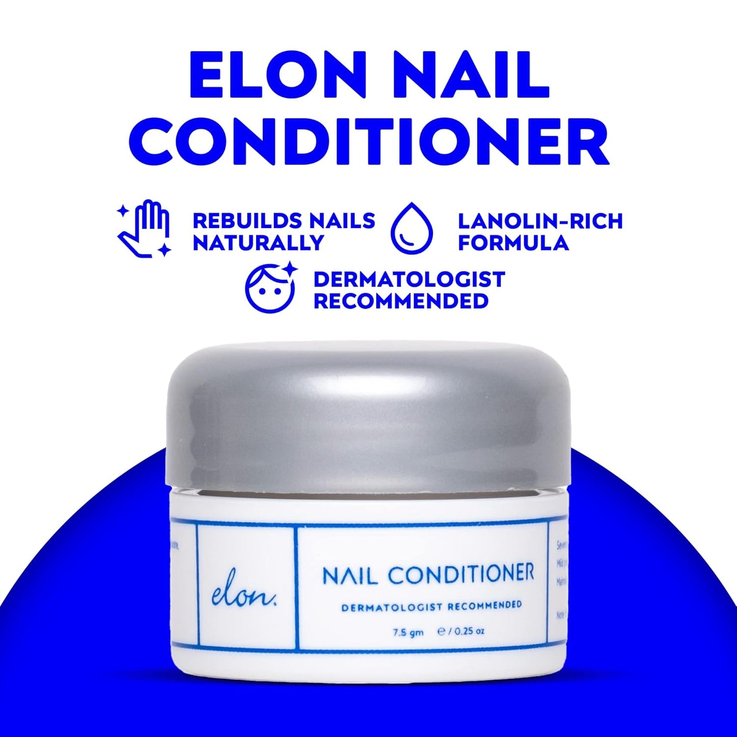 Elon Lanolin Nail Strengthener - Conditions Nails & Protects Cuticles | 2-Pack (7.5g Jars)