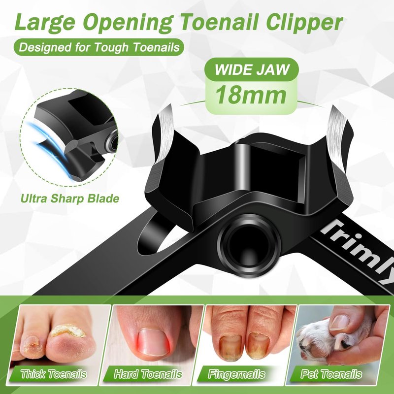 Thick Toenail Clippers - Heavy Duty Nail Clippers for Seniors | 5-Piece Set for Ingrown Nails