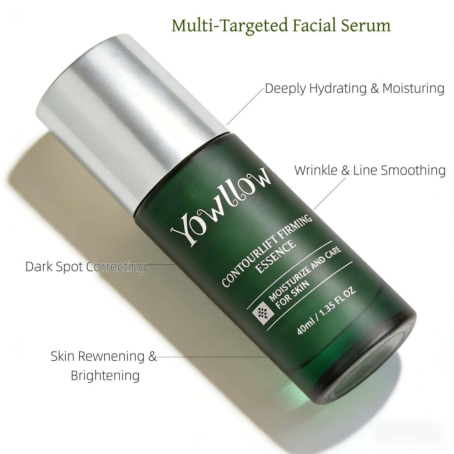YOWLLOW Hydrating Facial Serums,Anti Aging Formula with Natural Ingredients,Hyaluronic Acid & Vitamin C,Reducing Wrinkles,Brightening Lifting & Glowing Skin,Light Face Essence for Daily Skin Care