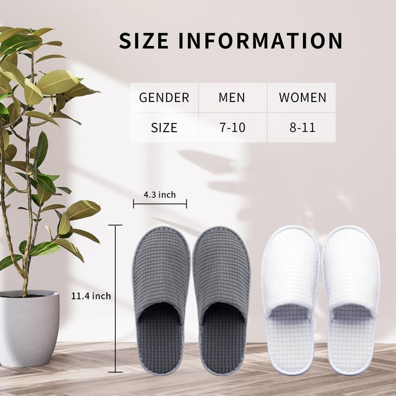 HJORZMM Disposable Slippers for Guests, 8 Pairs Coral Fleece Non Slip Hotel Slippers, Unisex, Washable Reusable for Hotel, Guest, Travel, Bride, Women