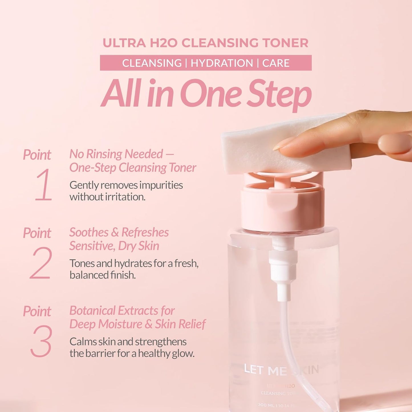 Ultra H2O Cleansing Toner - Hydrating Cleansing Water 300mL | Refreshing Formula