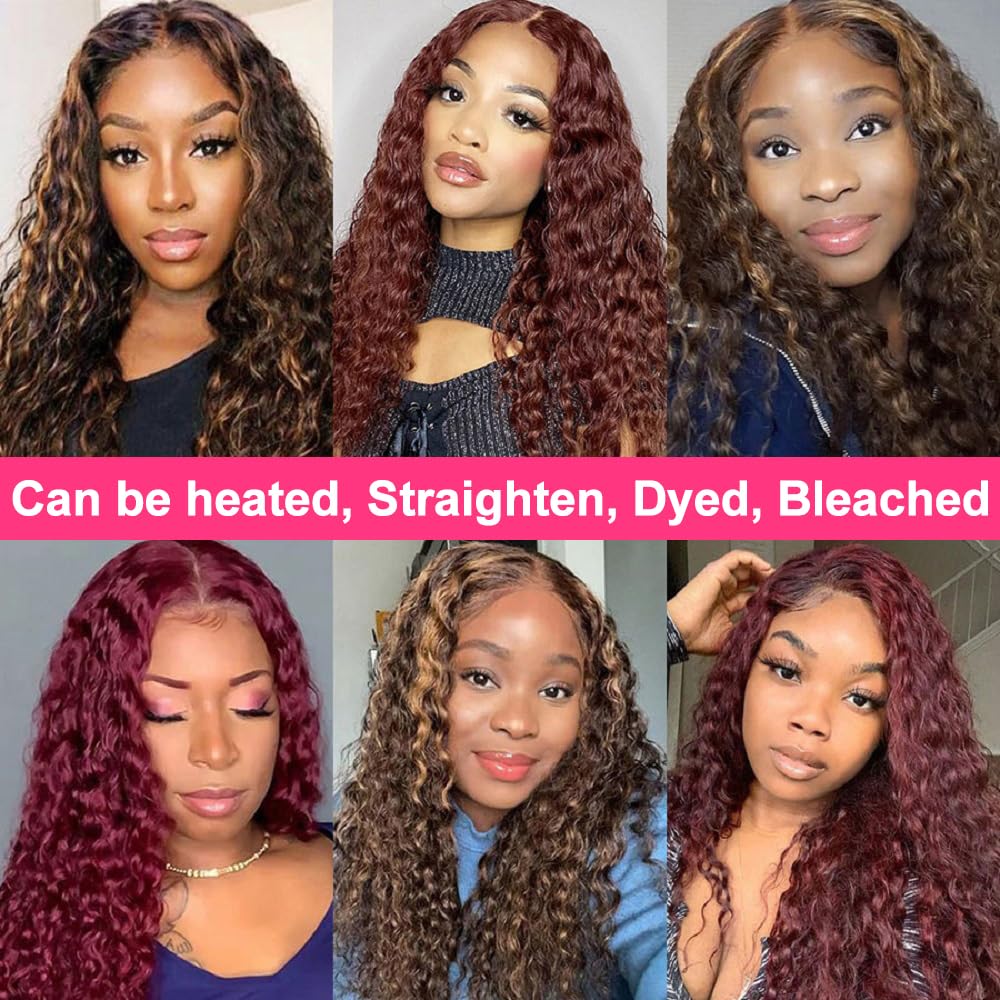 LXYANOO 12A Deep Wave Single Bundles Human Hair 22 Inch Brazilian Curly 1 Bundles Human Hair 100% Unprocessed Virgin Wet and Wavy Hair Weave 1B Black