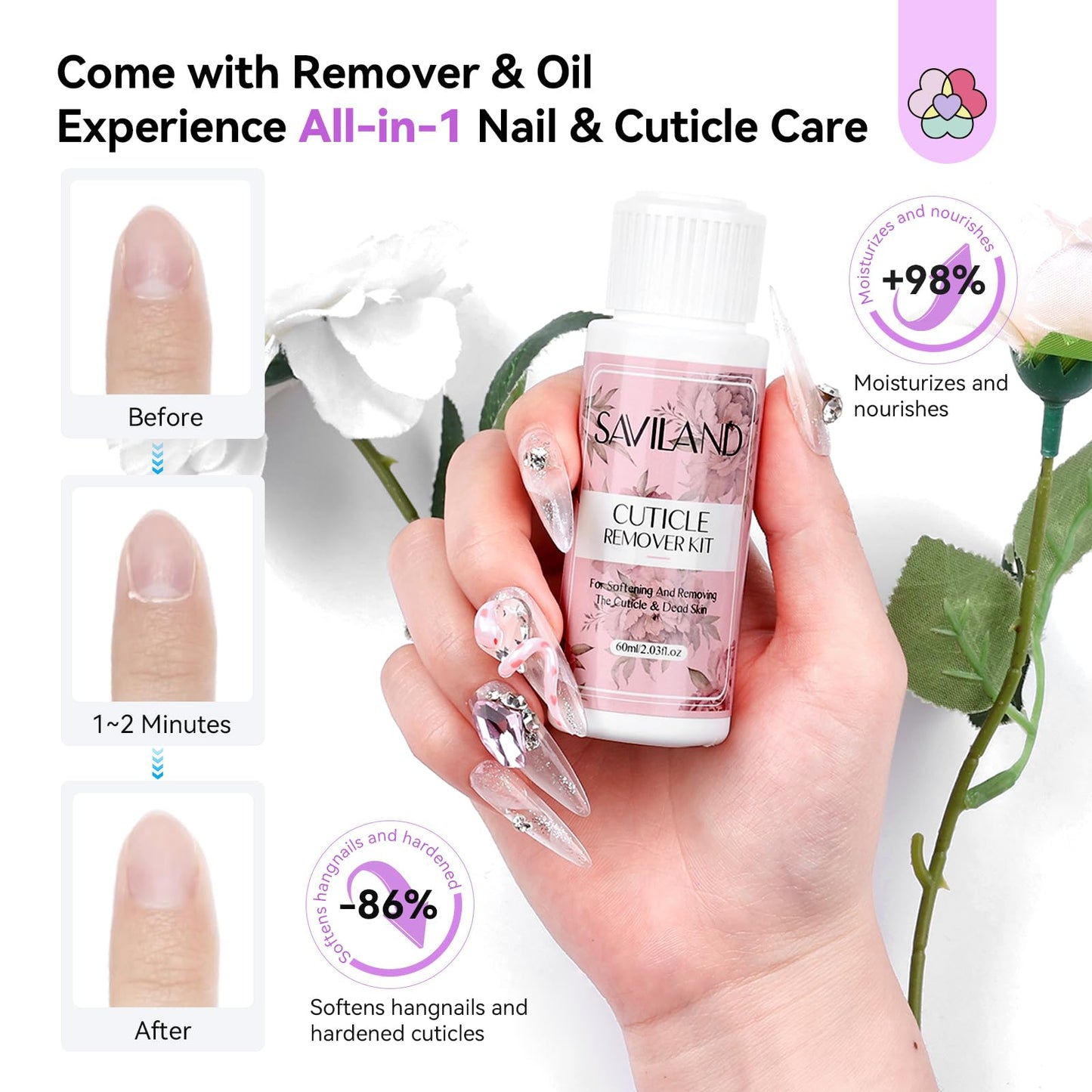 SAVILAND Acrylic Nail Kit: All-In-1 Nails Kit Acrylic Set with 88W Nail Lamp EMA Monomer Gel Nail Polish Nail Drill Cuticle Remover Home DIY Starter