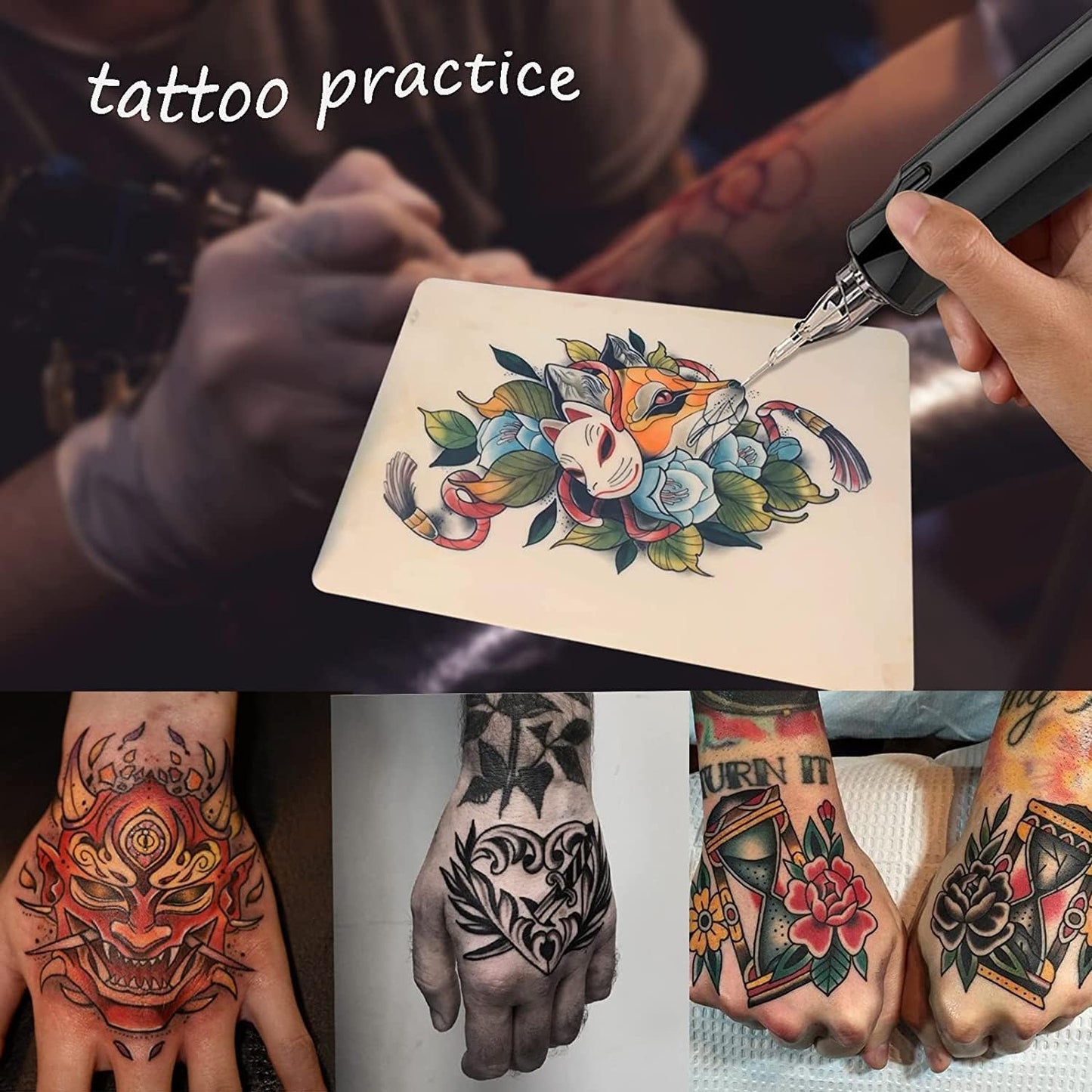 Tattoo Practice Skins with Transfer Paper - 40Pcs Blank Tattoos Skin Practice and Stencil Paper Kit Includes 30Pcs DIY Tracing Paper and 10Pcs Double Sides Tattoos Fake Skins for Beginners Artis