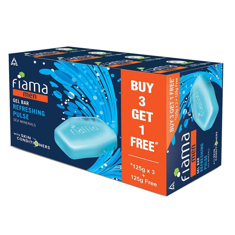 Fiama Di Wills Men Refreshing Pulse Gel Bar - Invigorating Cleanser for Fresh Skin | 125g