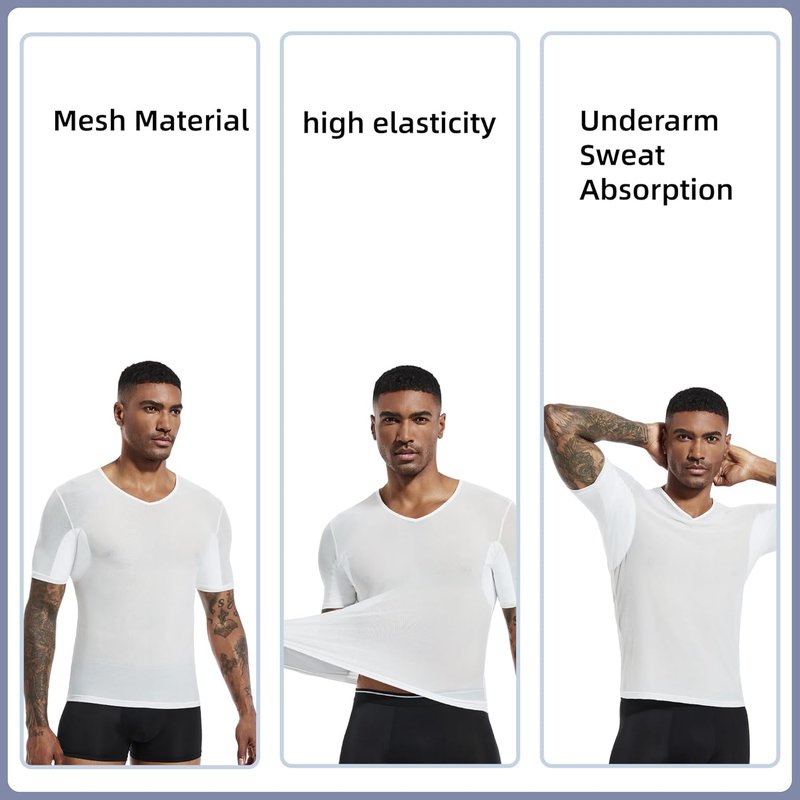 Men's Underarm Sweat Pads - 2 PCS Mesh Anti-Sweat Shirt Guards for Comfort & Protection