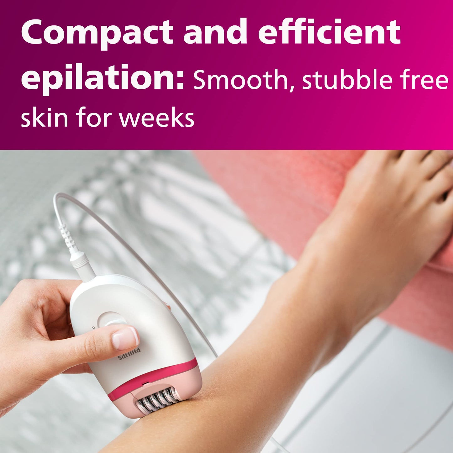 Philips Beauty Satinelle Essential Compact Hair Removal Epilator for Women,BRE235/04 (Corded Use Only),(Pack of 4)