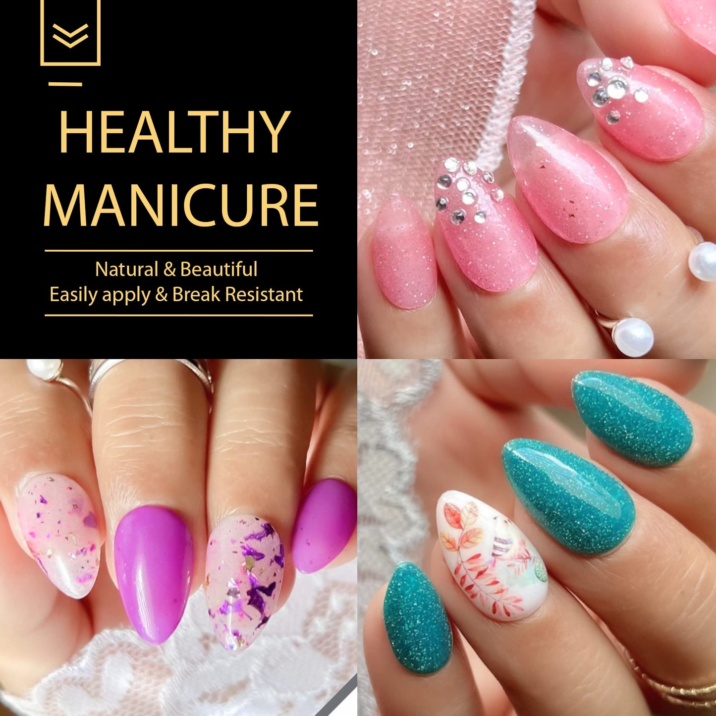 UNA GELLA Gel Nail Kit Nail Extension Kit with Soft Gel Nail Tips Almond Nails Tips 600Pcs with Nail Glue Gel 15ml 1Pcs Innovative DIY Nails Art Home Gelly Tips Acrylic Nail Kit