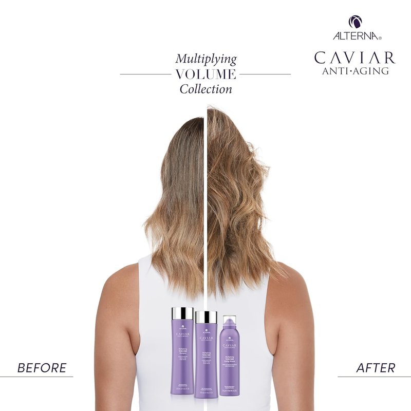 Alterna Haircare CAVIAR Anti-Aging Volume Styling Mousse - Medium Hold for Fine Hair | 8.2 Fl Oz