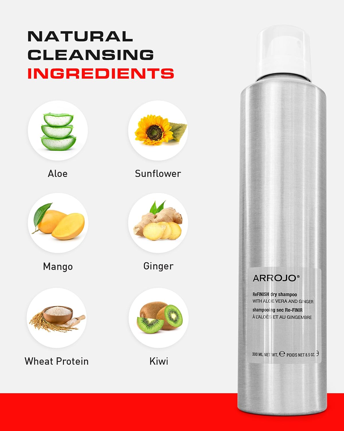 Arrojo ReFINISH Dry Shampoo - Sulfate-Free Volumizing Spray for Men & Women | Absorbs Oil & Buildup