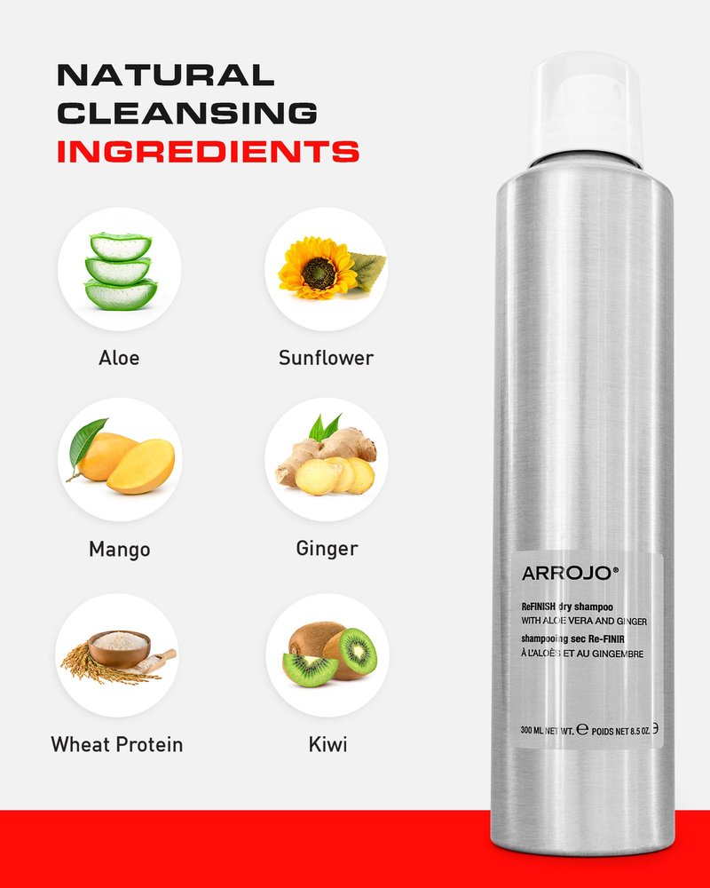 Arrojo ReFINISH Dry Shampoo – Sulfate-Free, Paraben-Free Volumizing Dry Shampoo Spray for Men & Women - Absorbs Oil & Buildup, 2.8 oz.