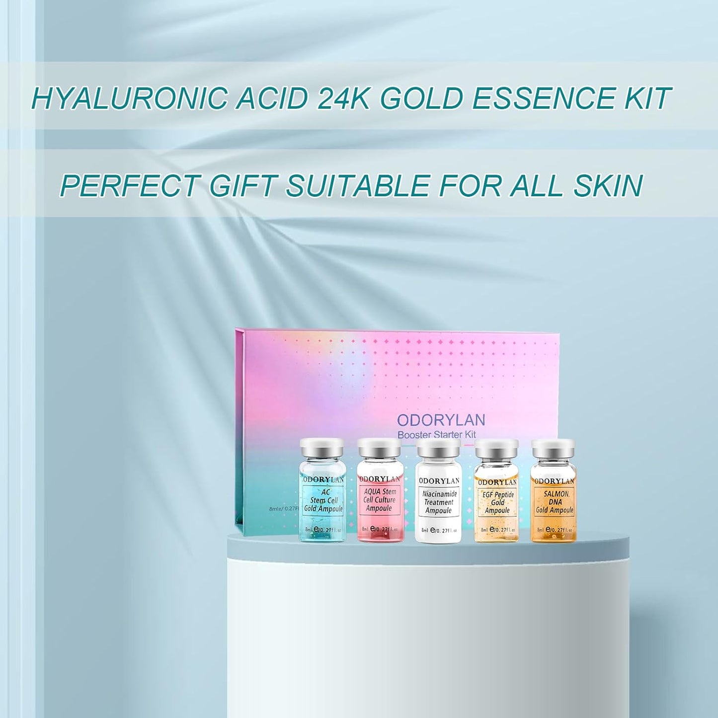 Stem Cell Serum for Face - Exosome Ampoules for Radiant, Hydrated Skin | Anti-Aging Treatment, 10 Vials