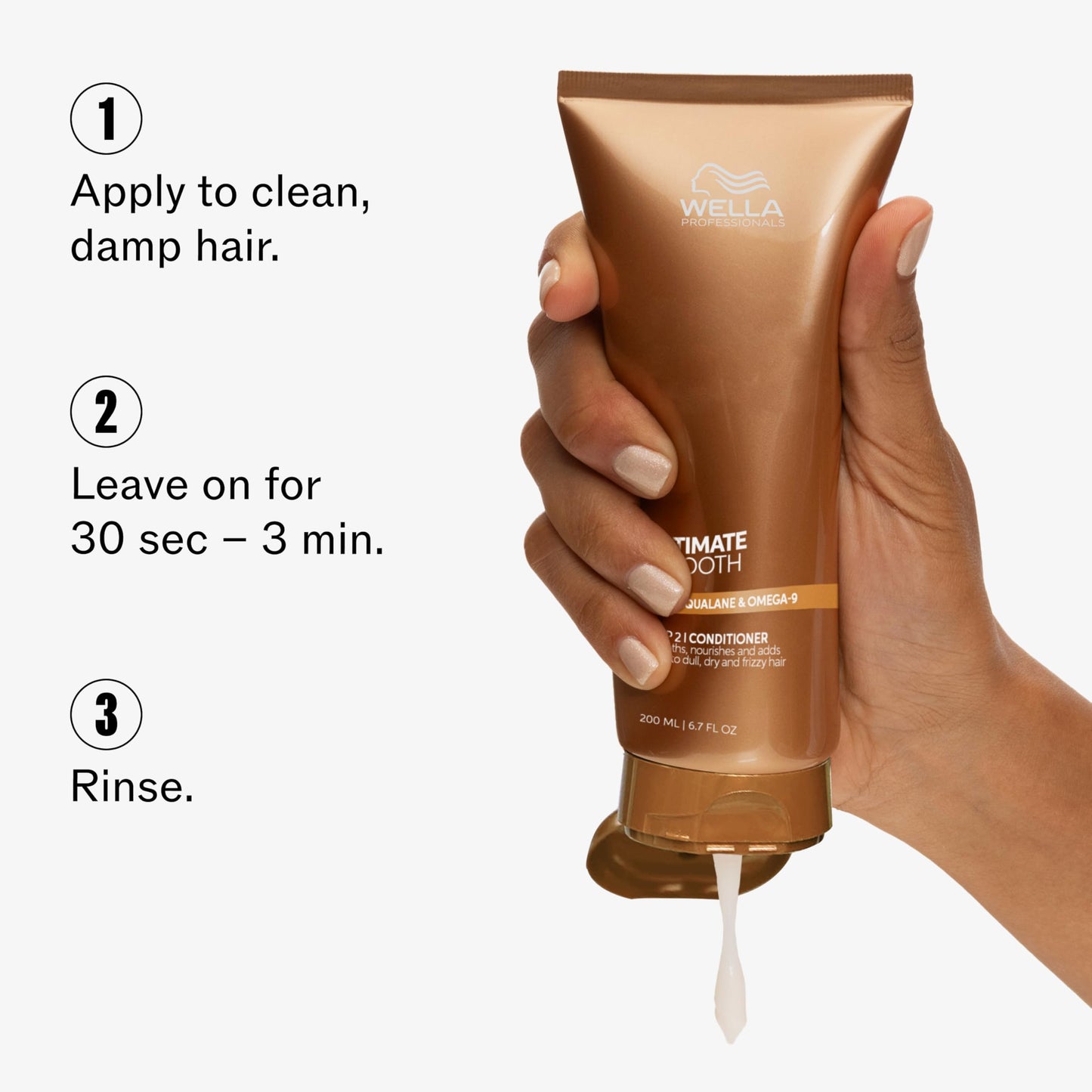 Wella Professionals ULTIMATE SMOOTH Conditioner | Treatment for Dry & Frizzy Hair | With Squalane & Omega 9 | 6.7 Fl Oz