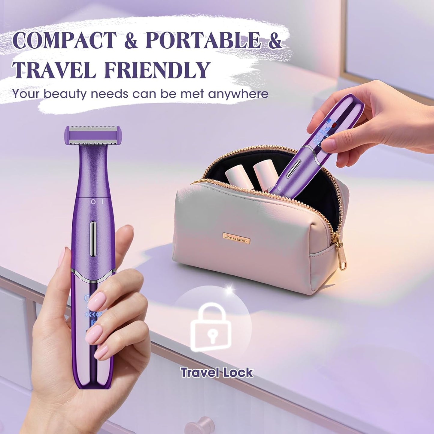 Electric Razor for Women - 6-in-1 Bikini Trimmer & Shaver for Body, Face, Eyebrow Hair Removal | IPX5 Waterproof