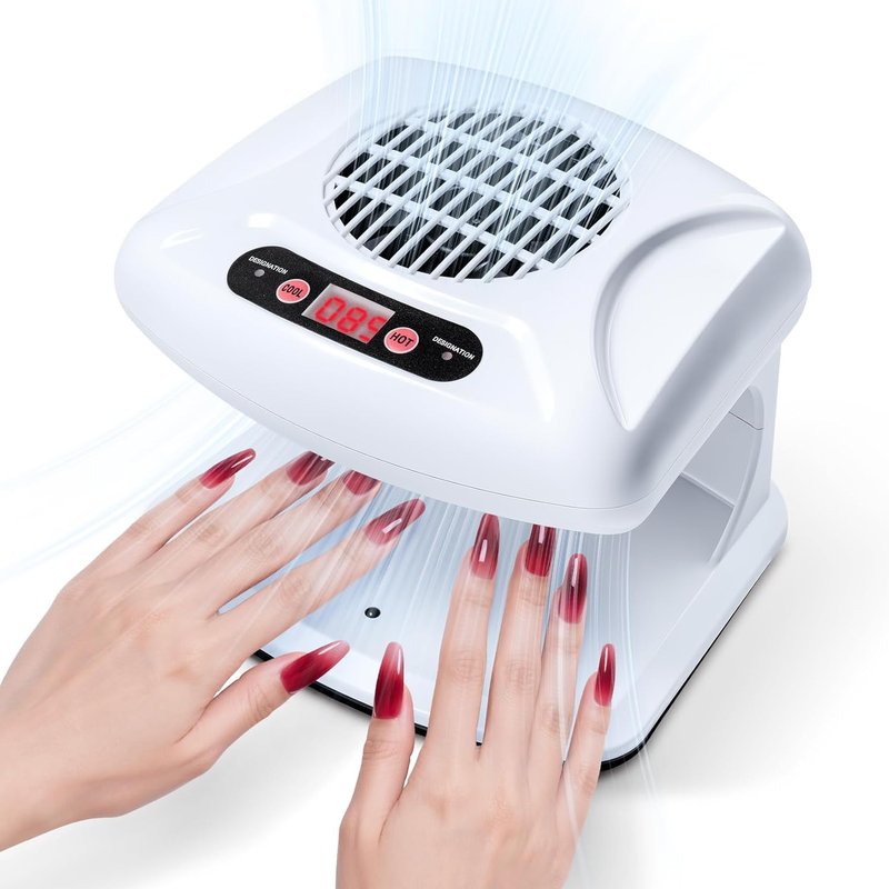 Nail Dryer for Regular Polish - LXIANGN 300W Auto Sensor Air Nail Drying Fan | Professional Manicure Tool (White)