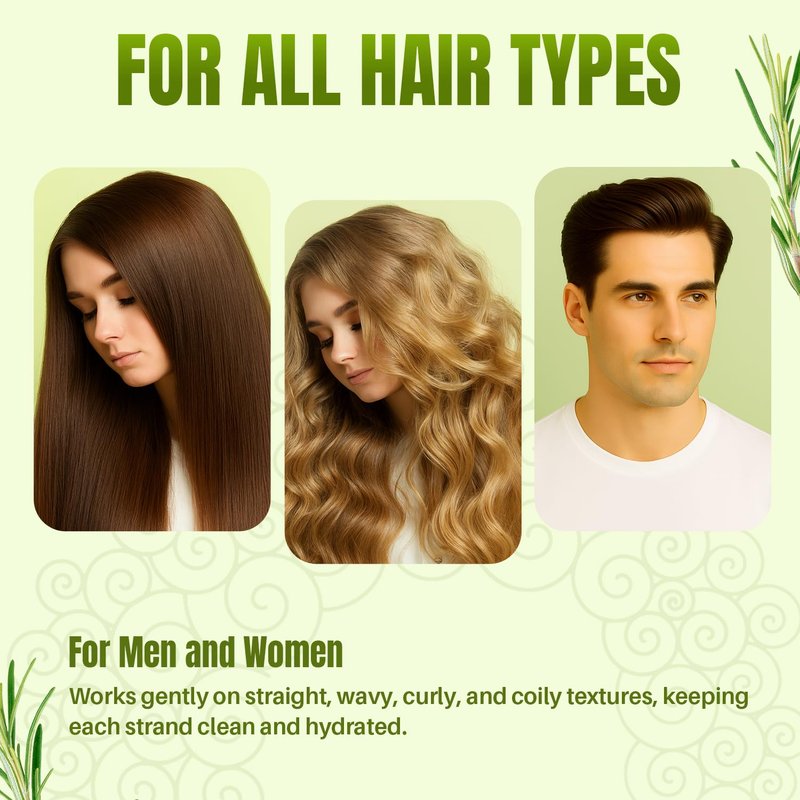 MYSTÉRE BEAUTÉ Rosemary Shampoo and Conditioner Set for Hair Growth - 16 oz Each - Sulfate Free with Biotin, Keratin & Argan Oil - Strengthens, Thickens & Reduces Thinning for Men and Women