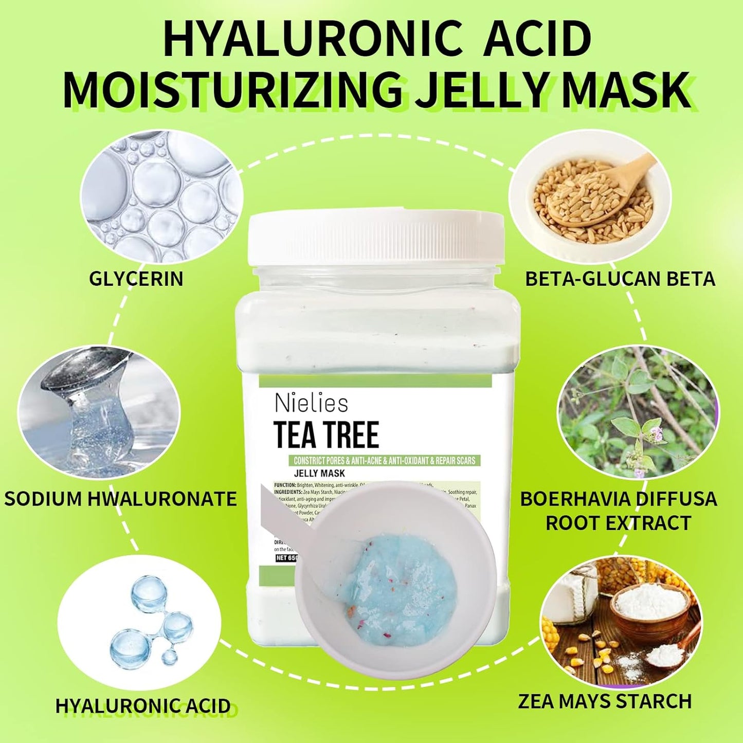 24K Tea Tree Jelly Face Mask - Hydrating, Anti-Aging & Nourishing | Professional Hydrojelly Mask Powder