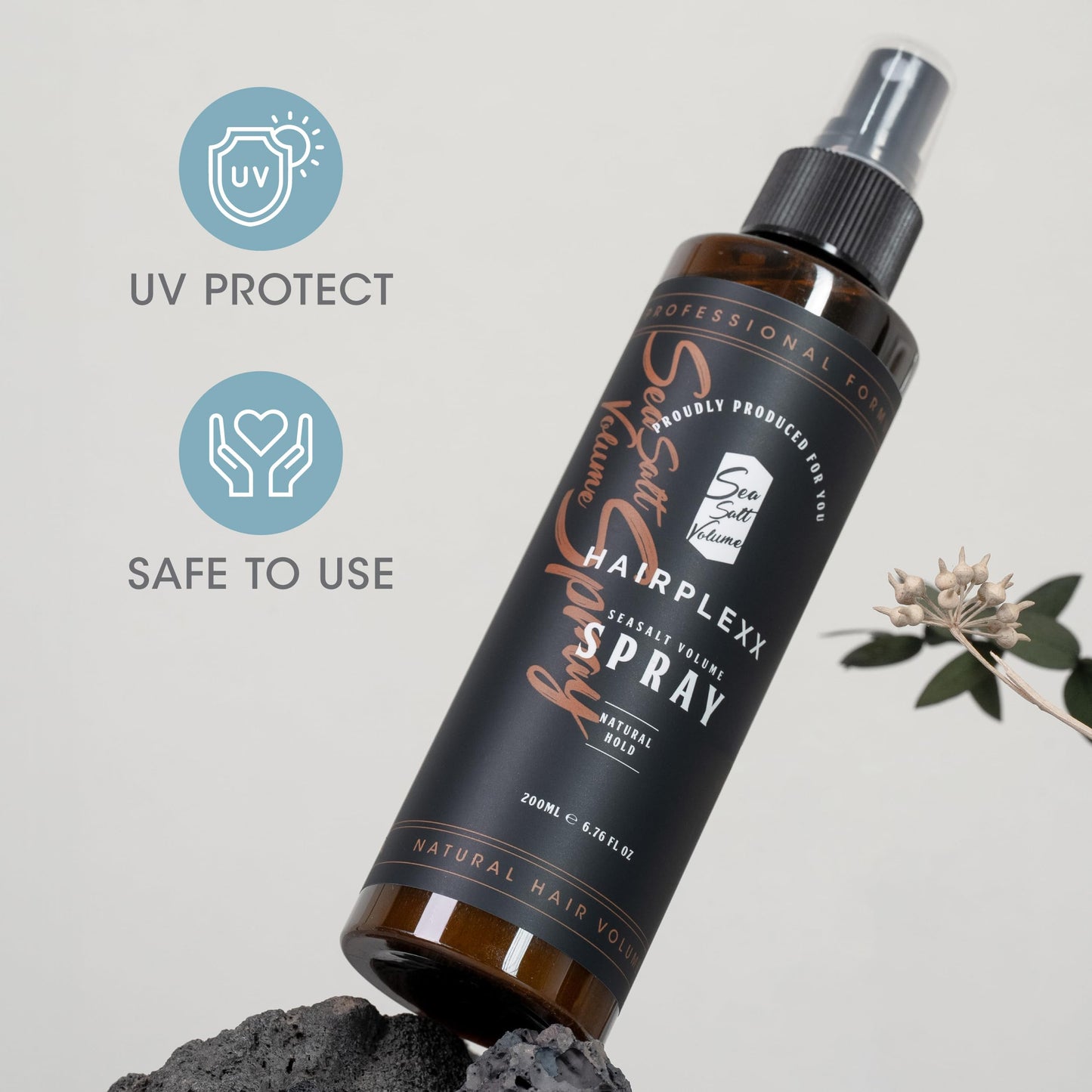 Hairplexx Sea Salt Volume Hair Spray for both Men and Women, Natural Thick and Volumizing Hair Look with Matte Finish and Natural Hold, Paraben Free (6.76 Fl Oz (Pack of 2), Ocean Fresh)