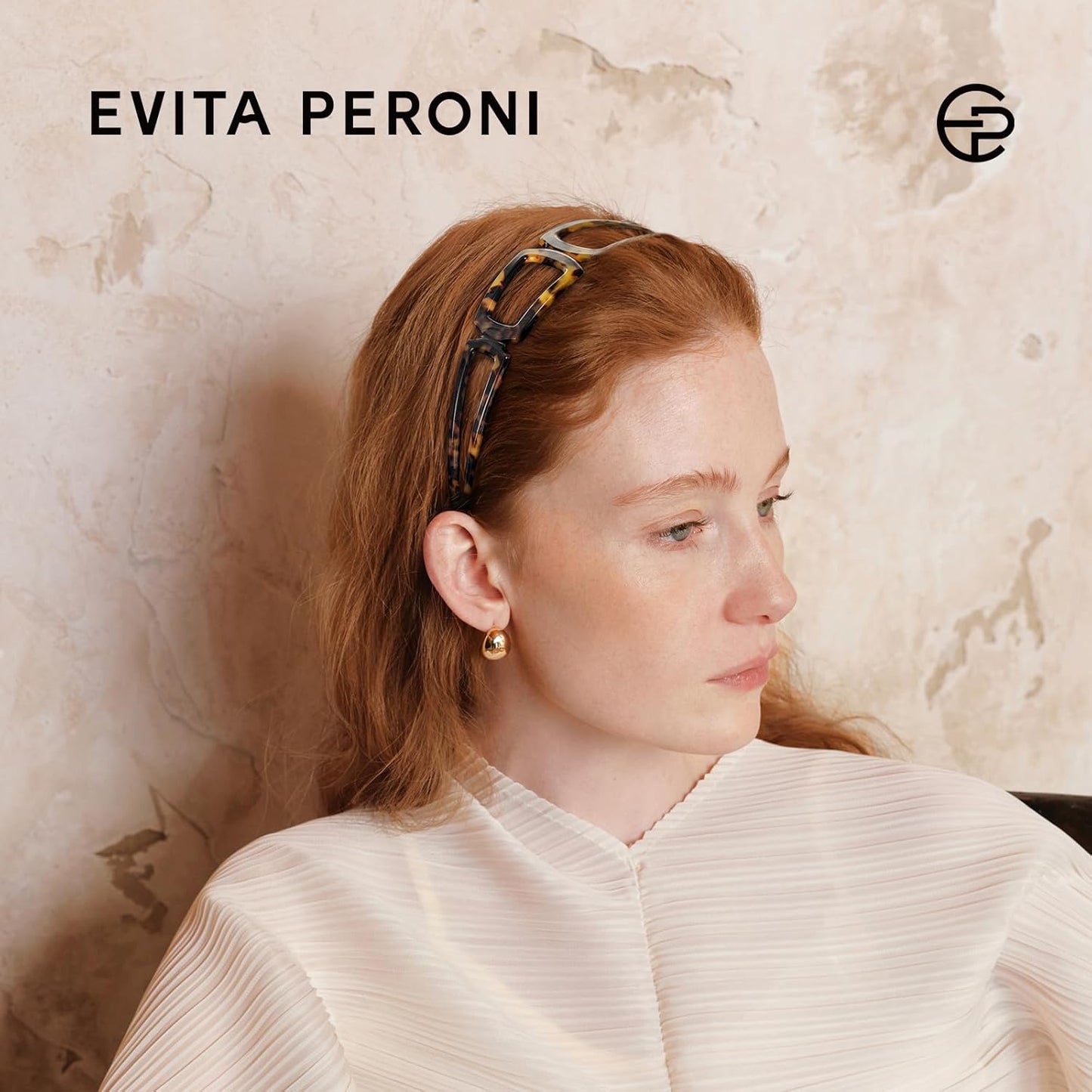 Evita Peroni Tortoise Shell Headband for Women - Non-Slip Comfortable Acetate Hairband | Fashion Accessory