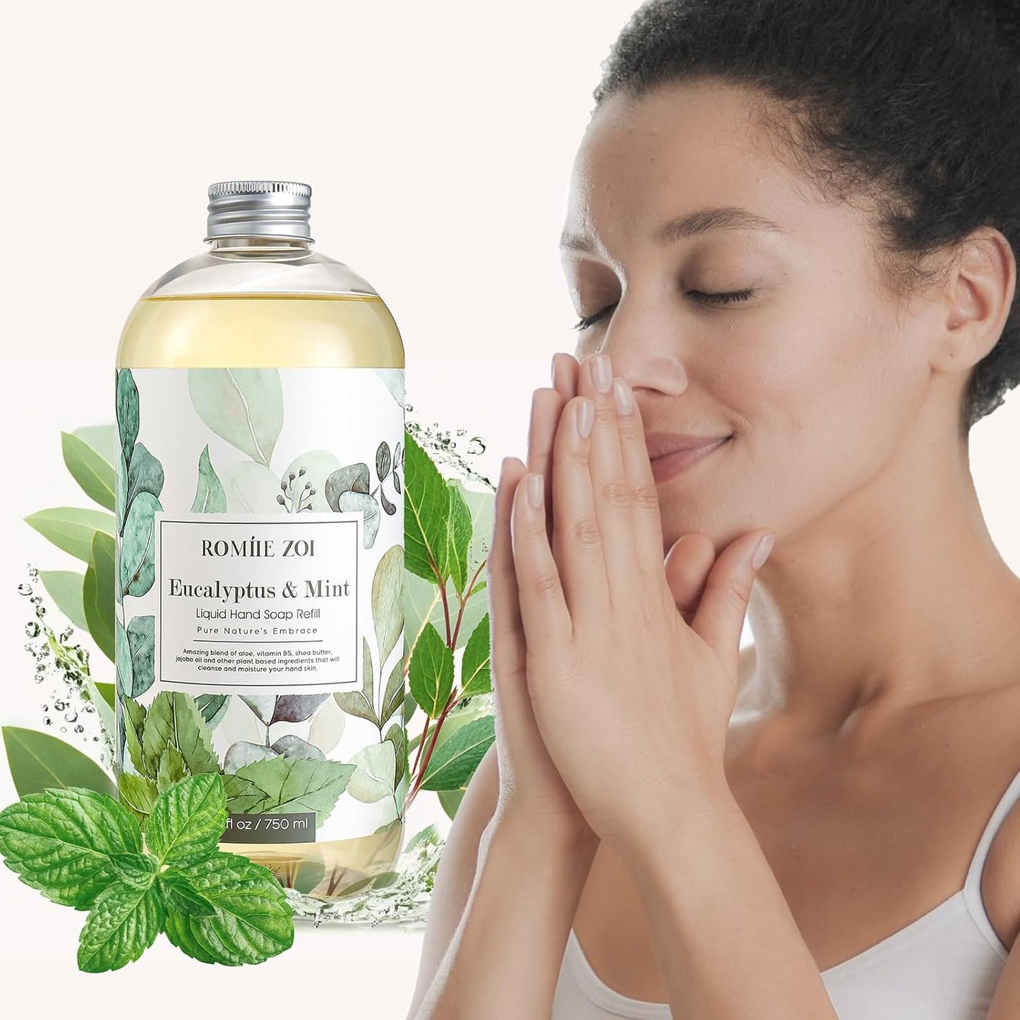 Eucalyptus & Mint Liquid Hand Soap Refill - Gentle, Moisturizing Formula | 750 ML Bottles, Pack of 3