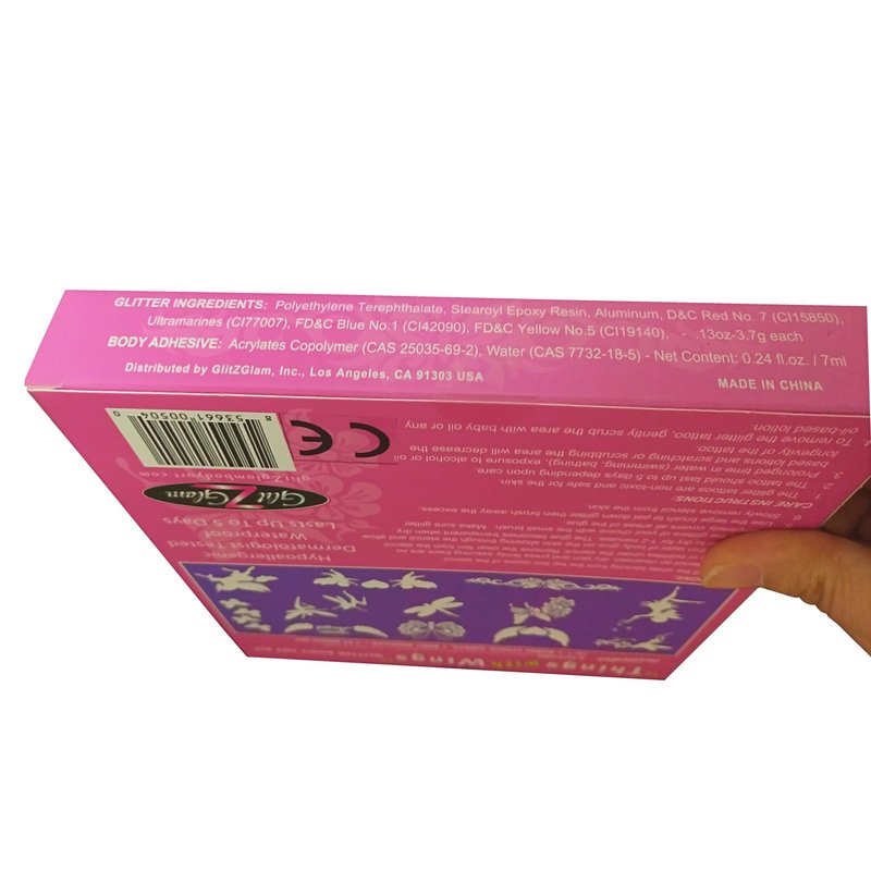 Glitter Tattoo Kit THINGS WITH WINGS - HYPOALLERGENIC and DERMATOLOGIST TESTED! - with 6 Large Glitters & 12 Stencils for Temporary Tattoos