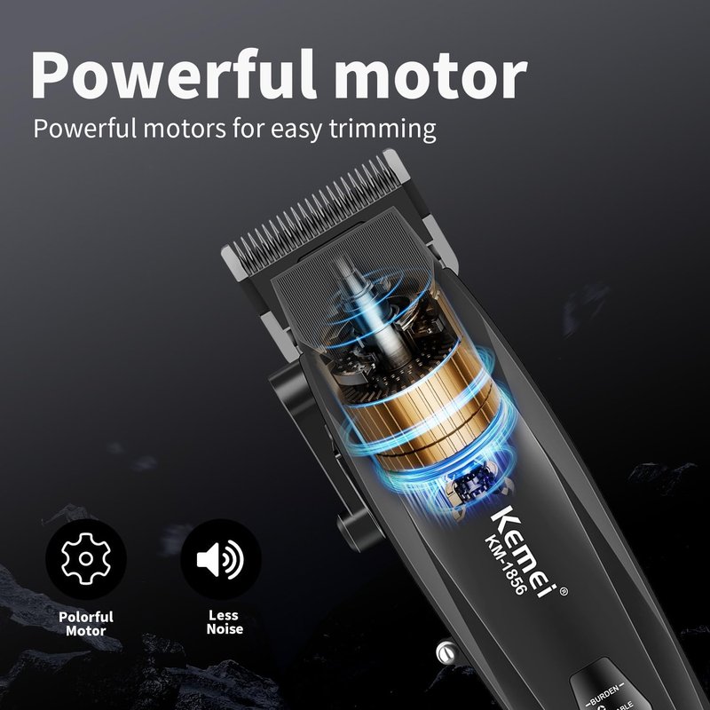 KEMEI Professional Hair Clipper for Men - Cordless Hair & Beard Trimmer with Adjustable Blade | USB Rechargeable