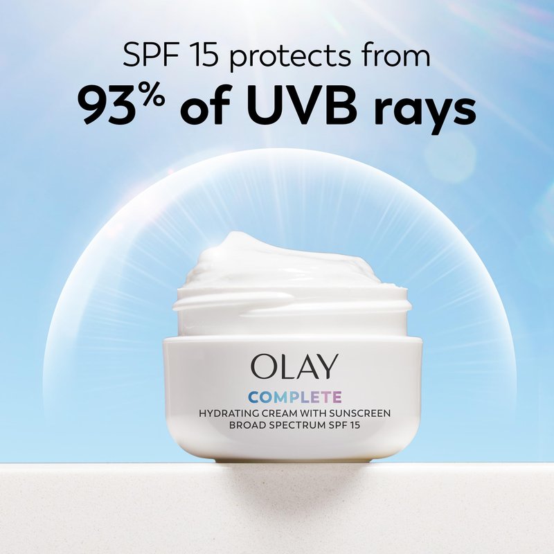 Olay Face Moisturizer Complete All Day UV Moisture Cream with Sunscreen SPF 15, Normal Skin, 2 Fl Oz (Pack of 3)
